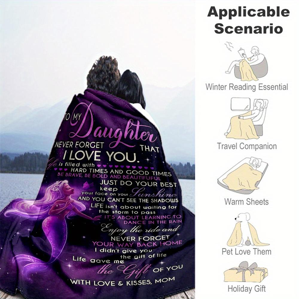 1pc Daughter Love Blanket for Sofa Bed Soft and Light Bedding Ideal for Picnics, Ultra-Soft All-Season Throw for Outdoor Travel - Christmas-c0803024