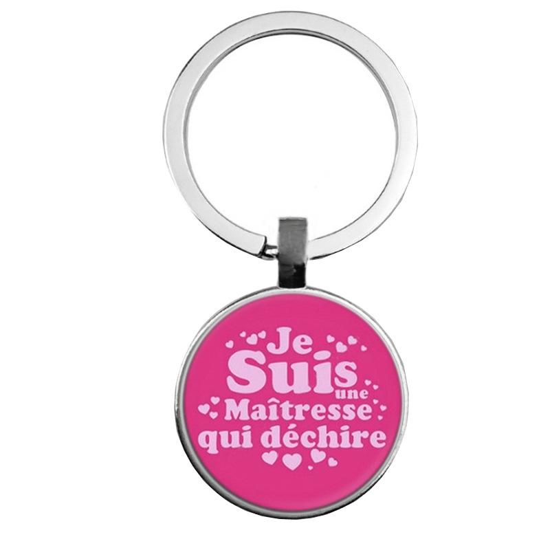 Keychain Accessories Pendant Floral Thanksgiving Text Good Friends Retro Personalized Keychain Gift Pendant