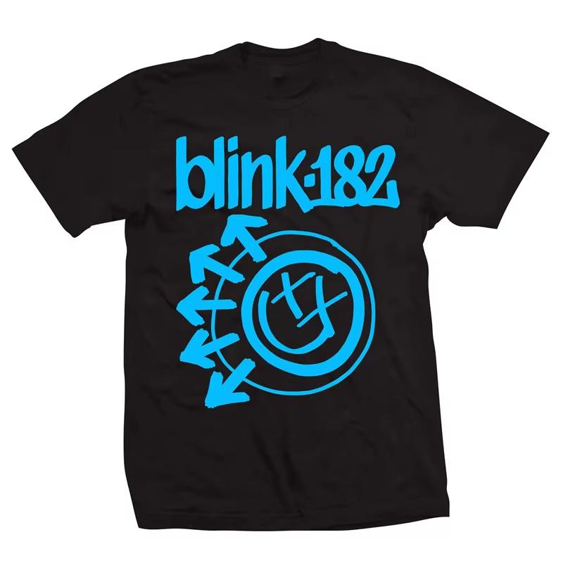 

2026 Blink 182 Punk Bands Smiling Face Retro Loose Oversized Trendy Hiphop Rock Tshirt Ins Y2k 4XL