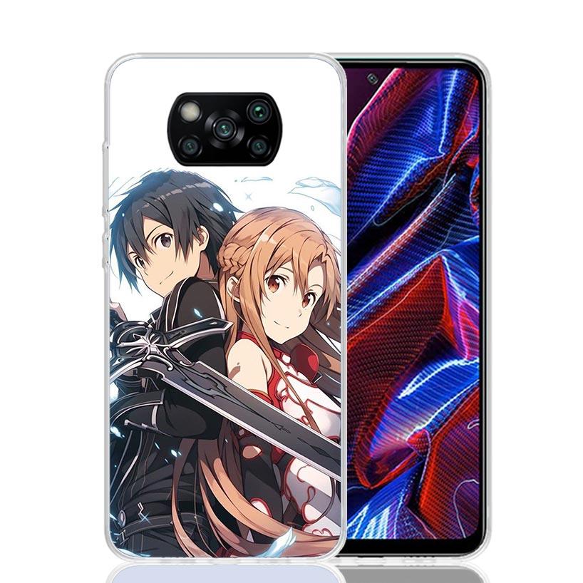 Anime Sword Art Online SAO Phone Case For Xiaomi Poco X7 X6 X5 Pro F7 Ultra Redmi 15C 15 13 13C 12 12C 10 10A 10C 9 9A 9C 9T Cov