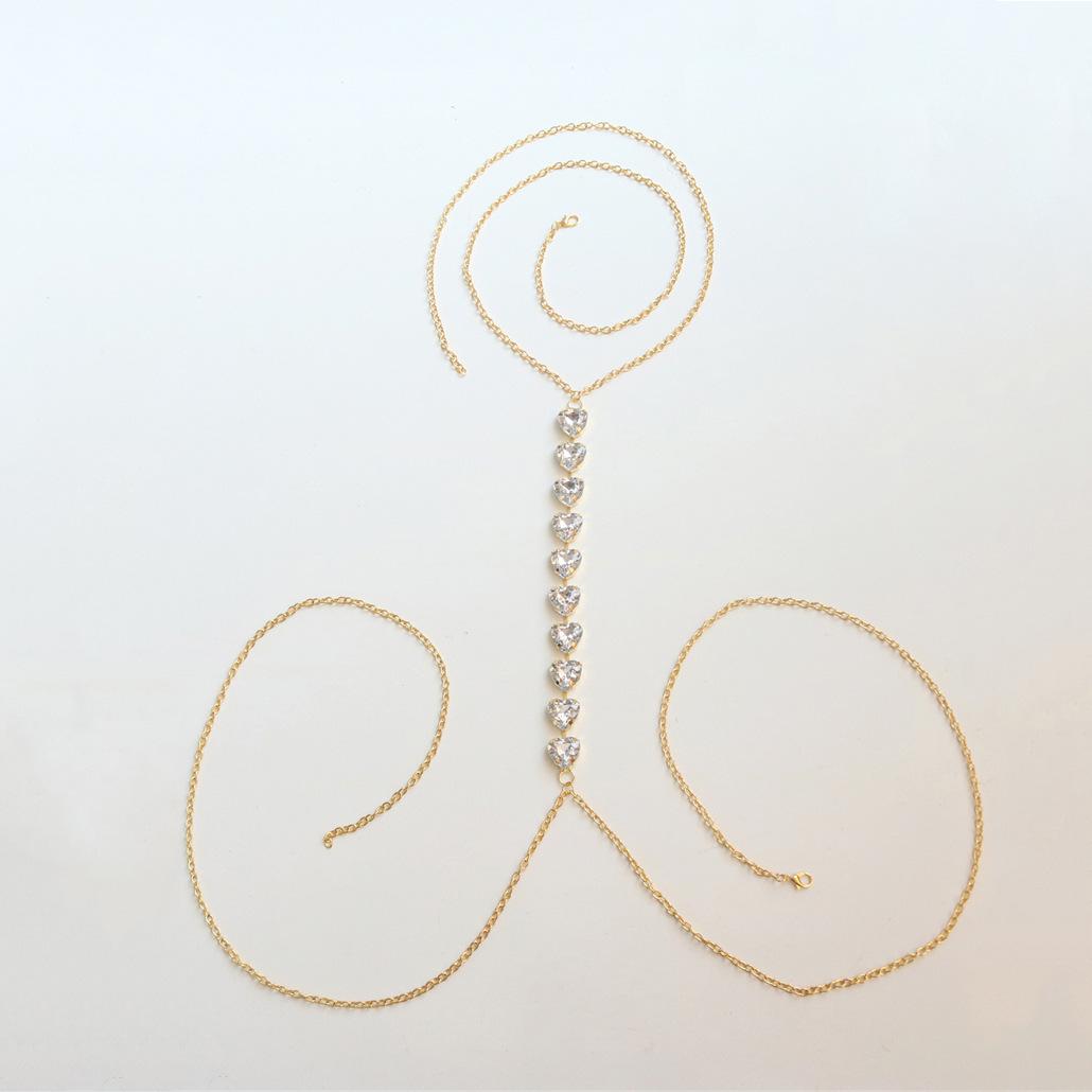 

Breast Chain Simple Breast Accessories Shiny Sexy Lingerie Show Wear Accessories Beach Body Chain золотой