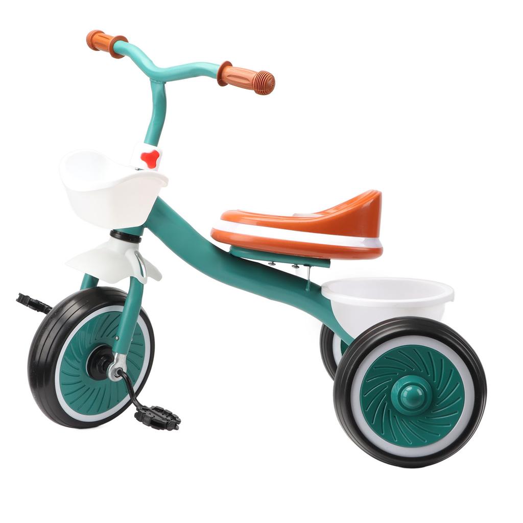 Tricycle for Toddlers Age 1 To 6 Years Old Music Light EVA Non Inflatable Wheels Soft Grip Kids Trikes Tricycle Green