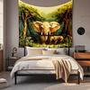 Boho Chic Wall Tapestry With Moon Phase Floral Starry Sky Design Bedroom Yoga Studio Decor