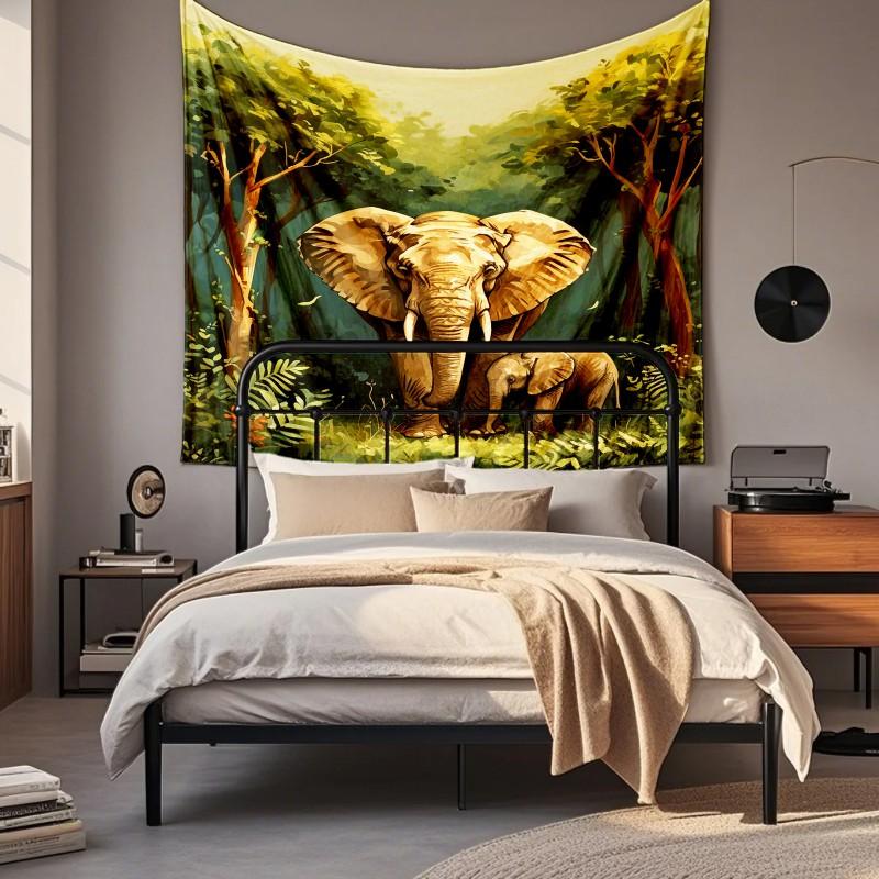 Boho Chic Wall Tapestry With Moon Phase Floral Starry Sky Design Bedroom Yoga Studio Decor
