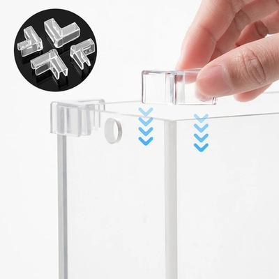 4 Pcs/set Silicone Corner Protector Transparent Adhesive Protection Angle Cover 5-15mm Anti-collision Aquarium Accessories