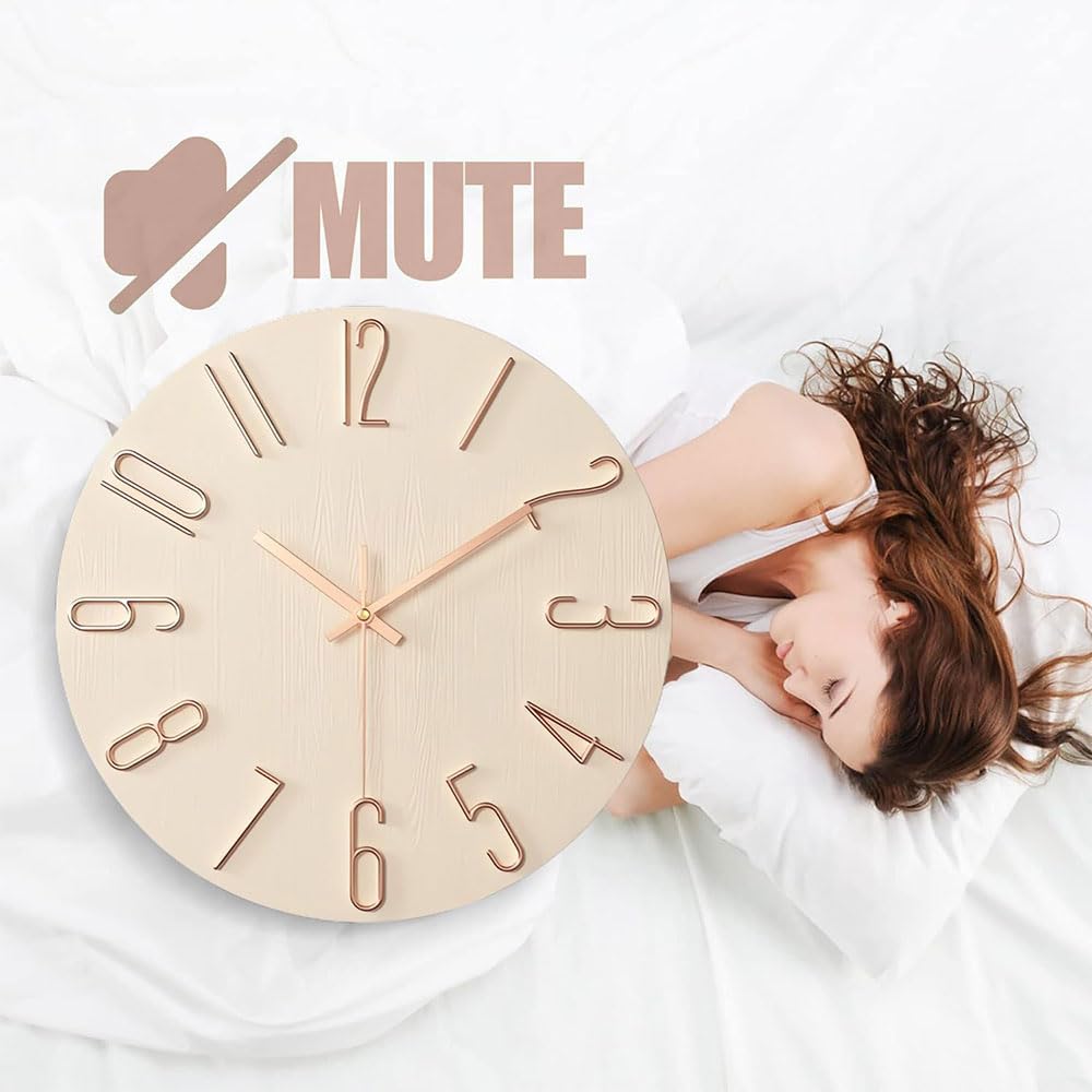 Living Room Wall Clock Simple Wall Hanging Home Creative Clock Fashion Decoration (Rose Gold)