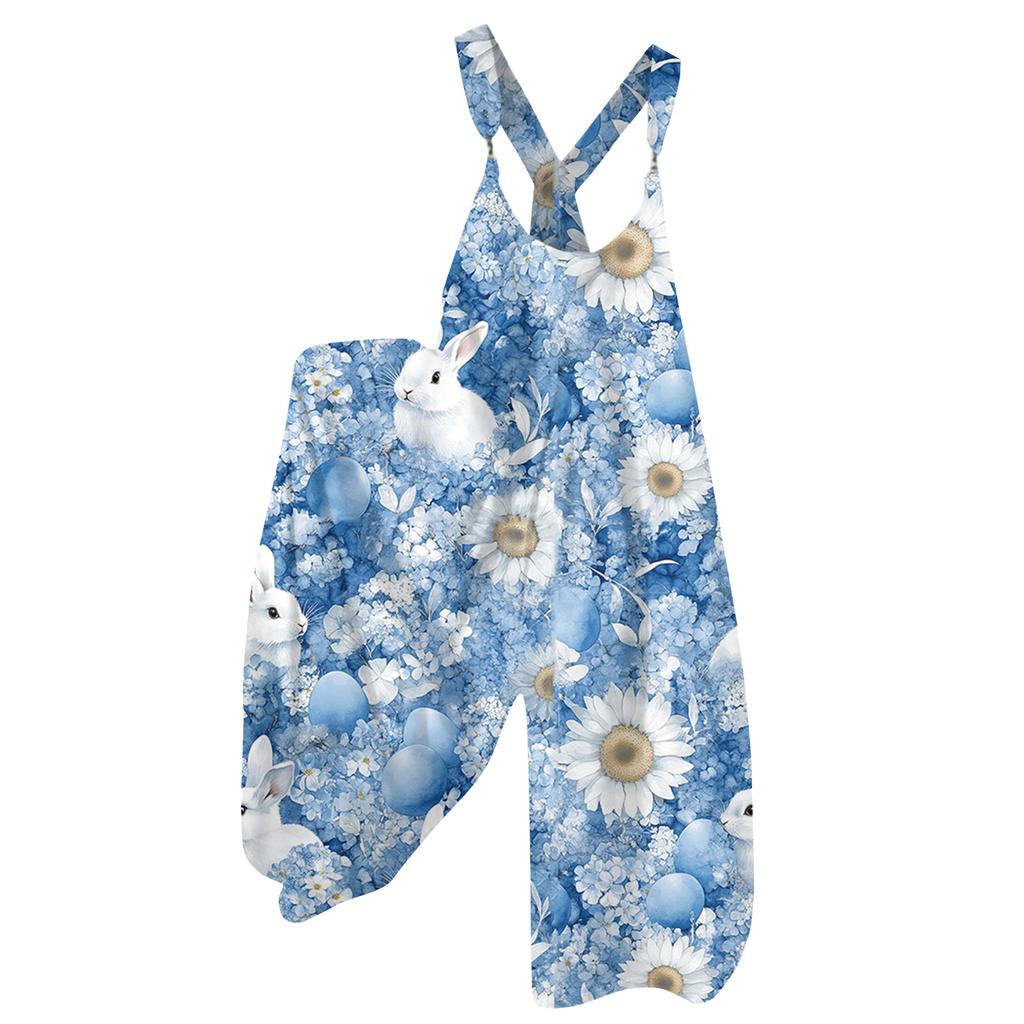 Women's  Overalls  Print Vintage Jumpsuit (Non-Adjustable Straps)