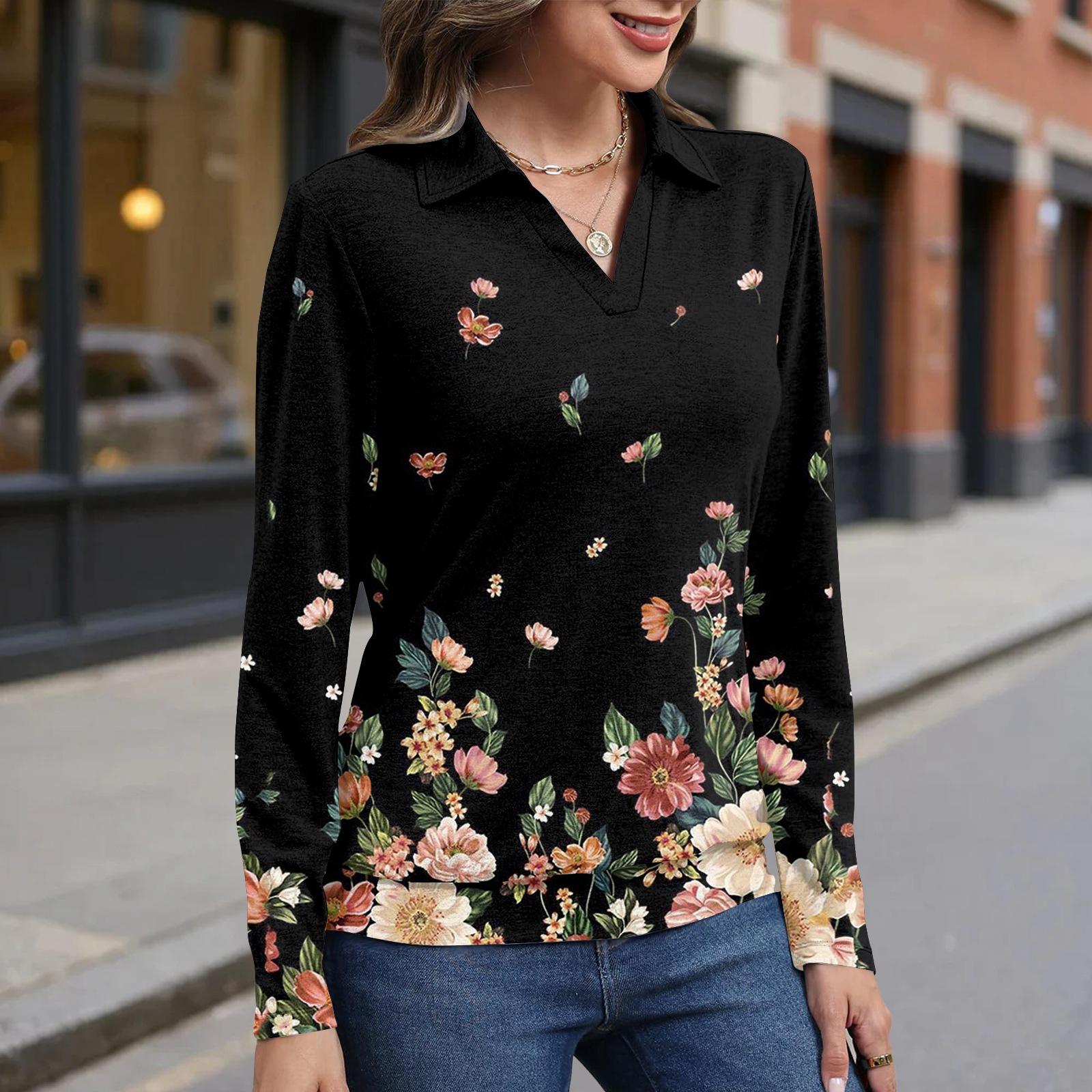 

Женский модный топ с длинными рукавами в стиле ретро с принтом M чёрный