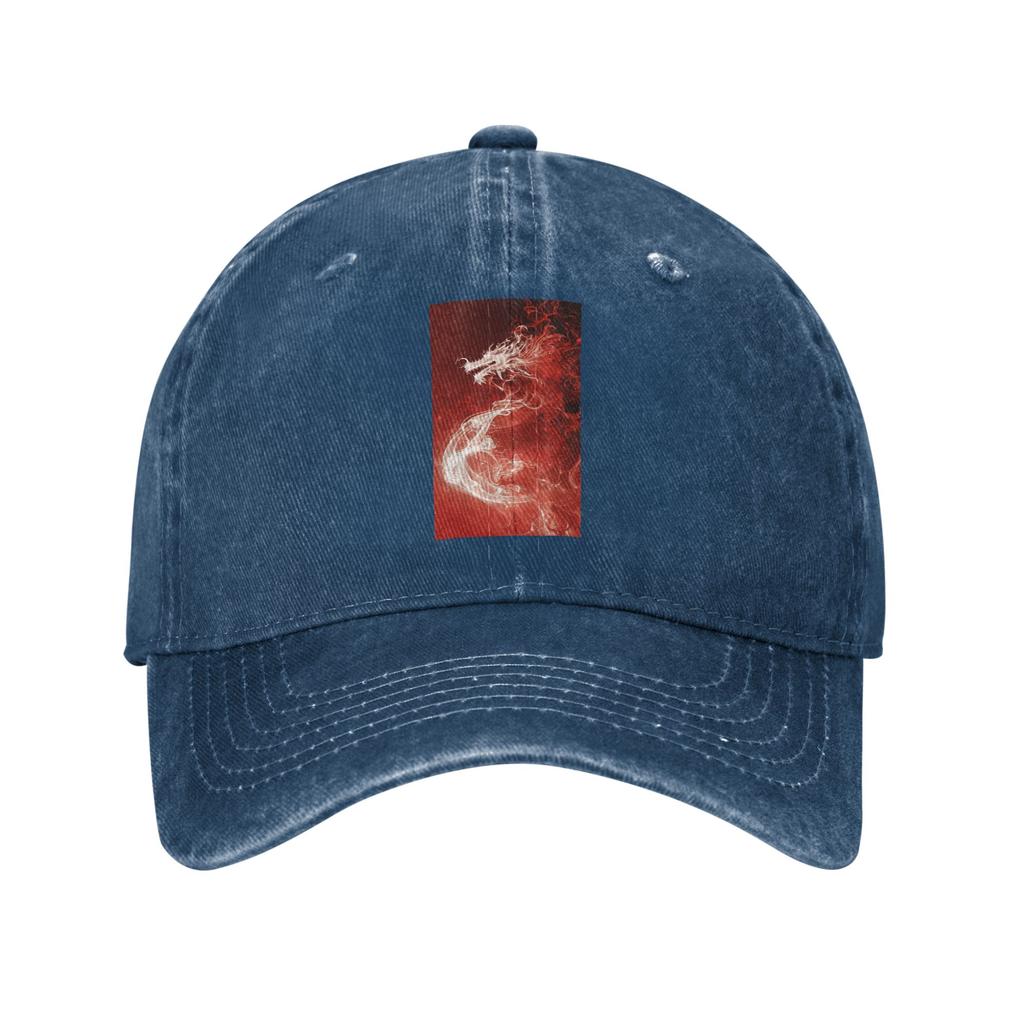 Red Fire Dragon Baseball Caps Denim Hats Adjustable Casquette Hip Hop Baseball Cowboy Hat for Unisex