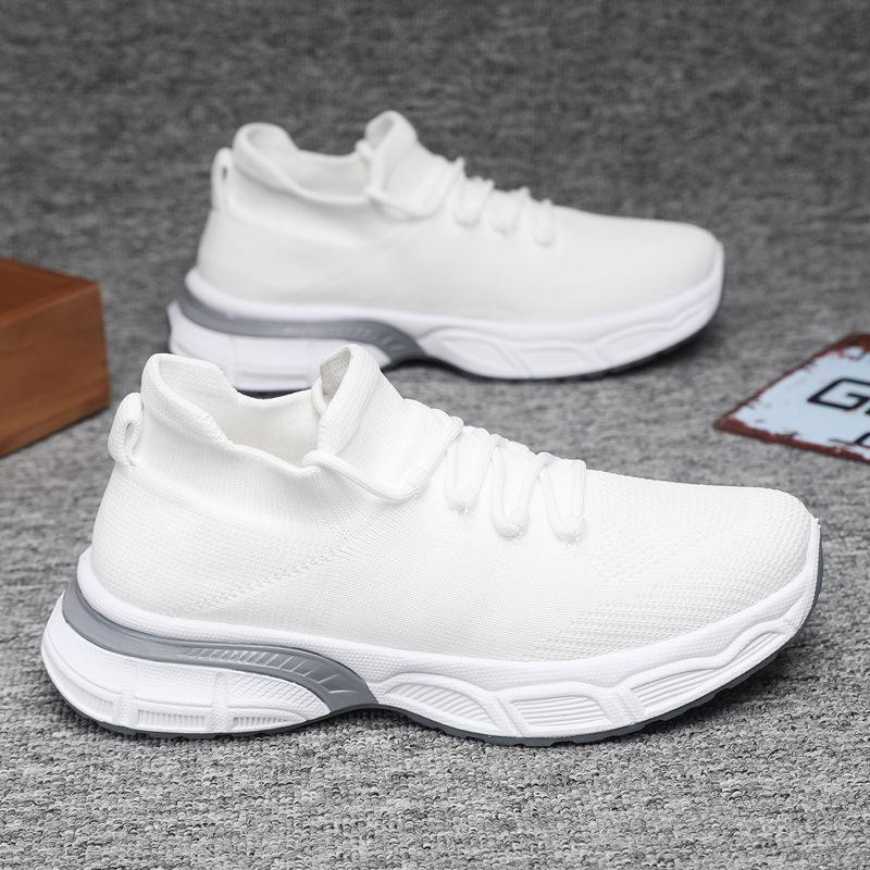 

New men s shoes mesh breathable sports casual fly-woven lace-up student running shoes middle-aged large-size men s shoes 44