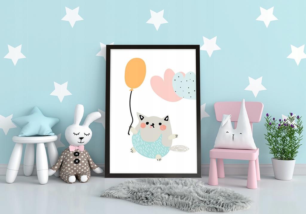 Obraz Plakat W Ramie A4 Cm Kot Pd219