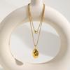 Irregular Hollow Pendant Necklaces for Women,Gold Color Retro Stainless Steel Necklace,High Quality Jewelry Gifts