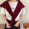 Stylish Cropped Shoulder Wrap Scarf Lightweight Polyester Shawl Elegant Women's False Collar Fashion Outerwear