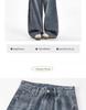 Unisex American Retro High-Waist Wide-Leg Jeans: Spring & Autumn, Loose, Slimming, Drapey, Floor-Length Straight-Leg Style.