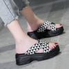 2024 Women's Slippers Summer New Fashion Women's Open-toed Slippers Square Soft Thick Bottom Casual Comfortable Beach Slippers