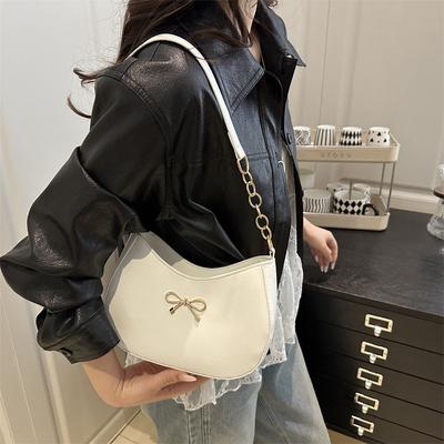 Summer New Style Bow Decoration Design Large Capacity Casual Simple Underarm Shoulder Women's Bag
