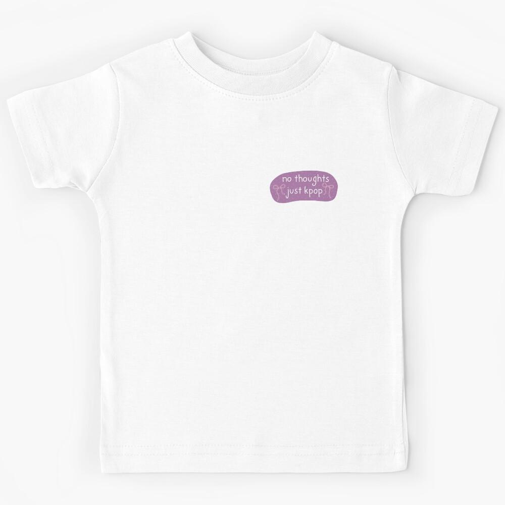 No Thoughts Just Kpop Meme Purple With Bows Aesthetic Kids T-Shirt 120