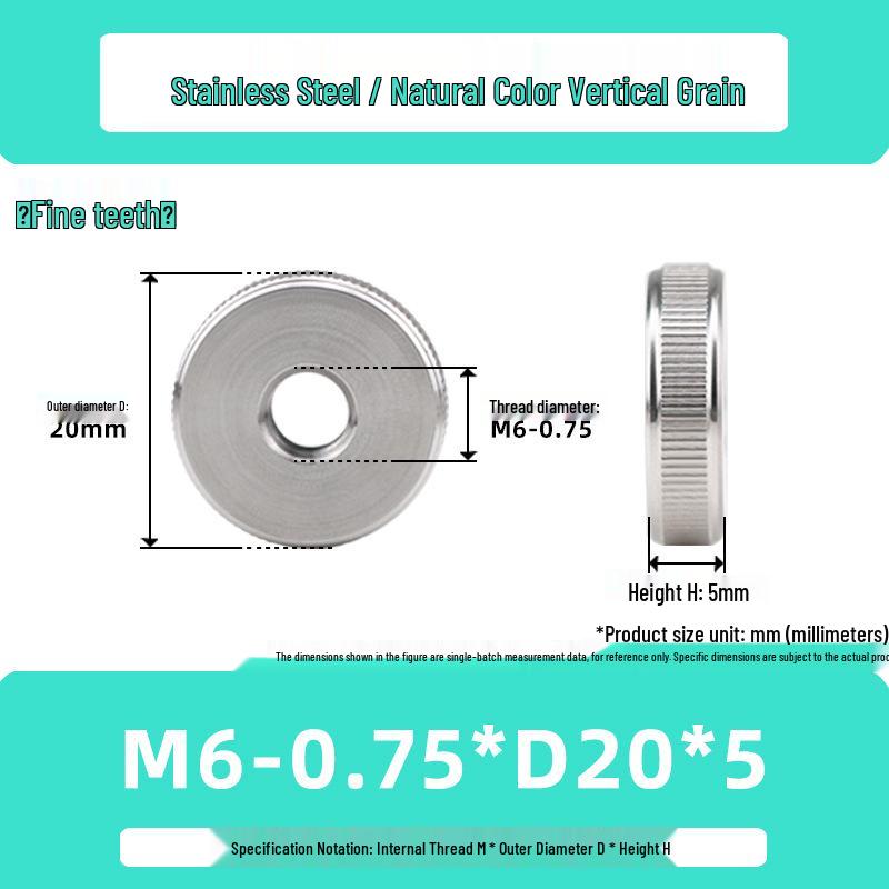 Stainless Steel M3/M6/M10 High-Strength Knurled Nut