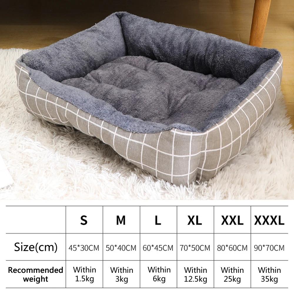 Square Pet Cat Dog Bed Large Cat Kennel Washable Cat Cushion Waterproof Mattress Pet Cushion Medium Large Dogs Pet Supplies