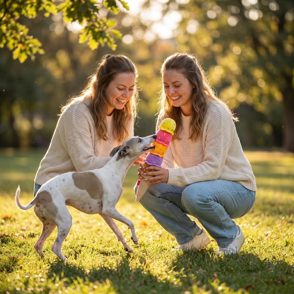 Colorful Ice Cream Shaped Squeaky Dog Plush Toy, Interactive Tug-of-War Pet Chew Toy With Slow Design,  Stuffed Dog Toy For Teeth Cleaning