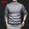 Hengyuanxiang Men's 100% Wool Round Neck Sweater