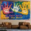 2D Classroom Banner, "Small Hands The World" Party & Live Background