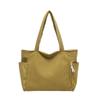 Solid Color Casual Corduroy Handbag Shoulder Strap Women Tote Bag Leisure Shoulder Bag  Winter