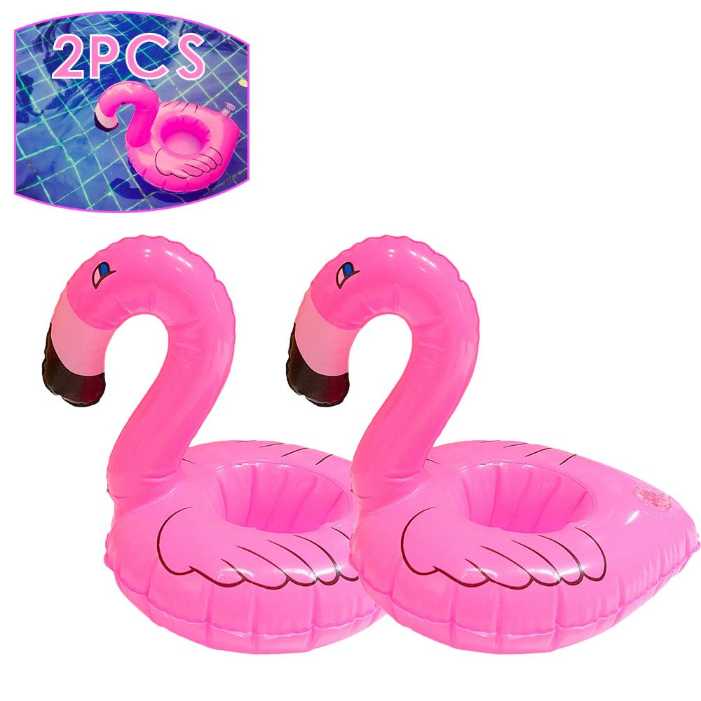 20-1PCS Flamingo Cup Holder Swimming Pool Water Float Inflatable Drink Cup for Pool Drinkware Tray Pink Bird Party Decoration
