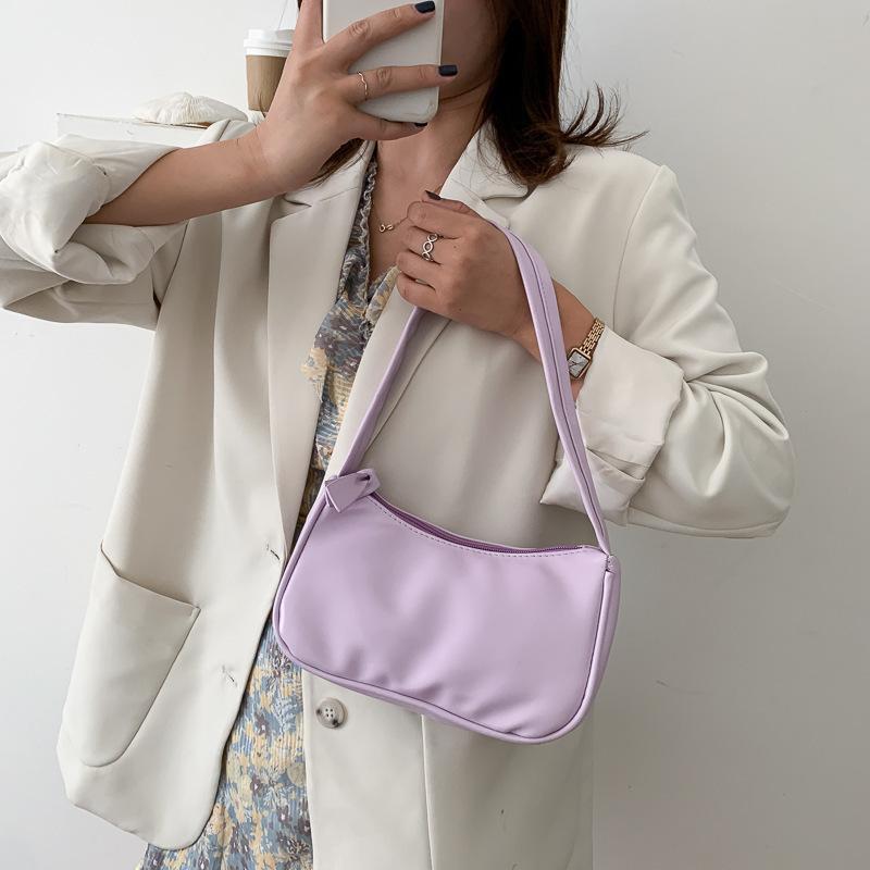 Women Underarm Shoulder Bag Fashion Solid Color Simple Leisure Handbag New Trend Cute PU Leather Little Square Pack Female