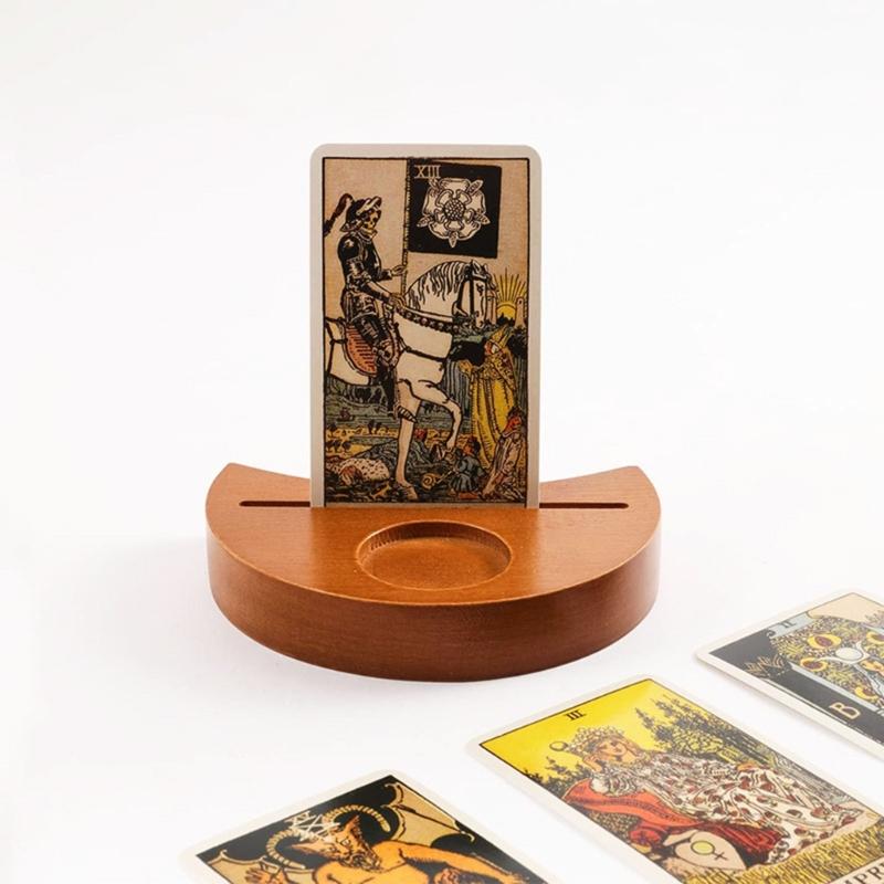 Moon Shape Tarot Card Holder Create Serenes Ambiances For Your Divination Tool Tarot Card Display Wood Craftsmanship