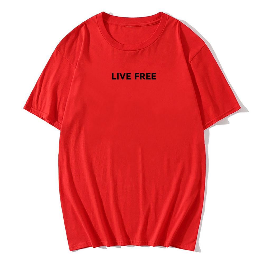 Live Free Charlie Kirk Freedom T-shirt Cotton Loose Casual Male Tshirts Fashion Unisex Streetwear Letter Graphic Printing Tees