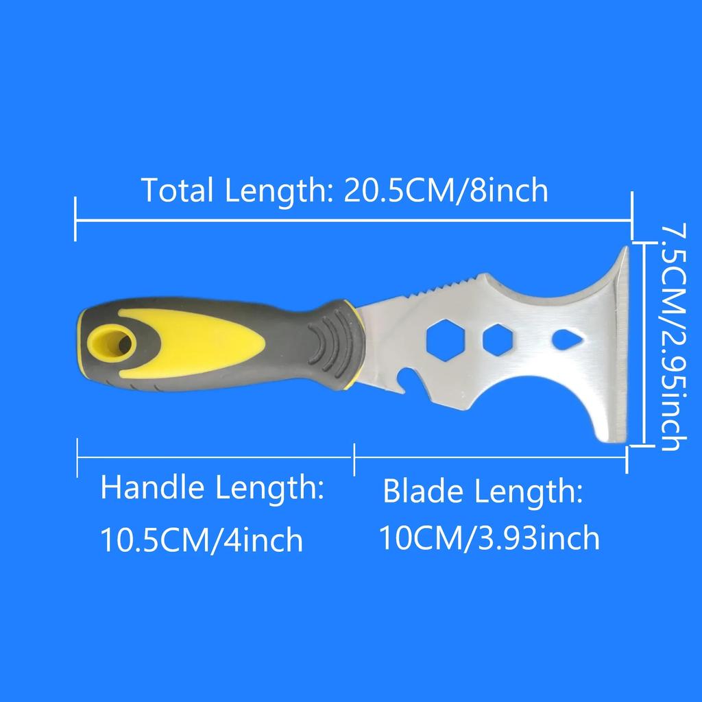 15 in 1 Multi Use Putty Knife Stainless Steel Paint Scraper Removal Construction Tool for Wallpaper Can Opener Home DIY