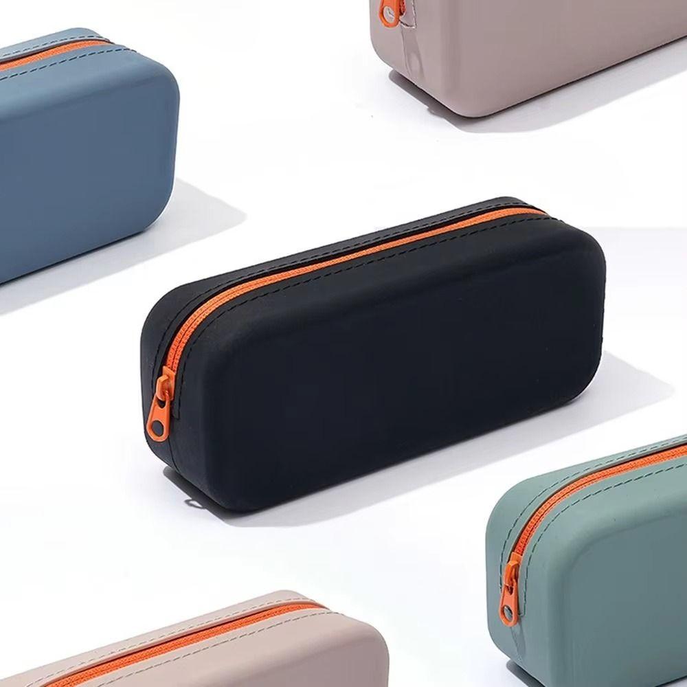 Silicone Pencil Case Large Capacity Stationery Organizer Ins Pen Bag School Supplies