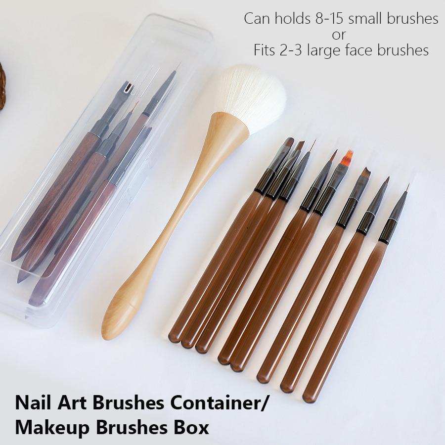 Portable Makeup Brush Holder Travel Case, Dustproof Organizer for Cosmetic Brushes, Nail Art Pens, Eyebrow Pencils Storage Box