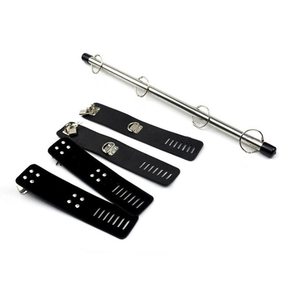 PU Leather Handcuffs With Stainless Steel Pipe Bondage Kit Adult Game For Women&Men Products Intimate Toys For Couples Bdsm