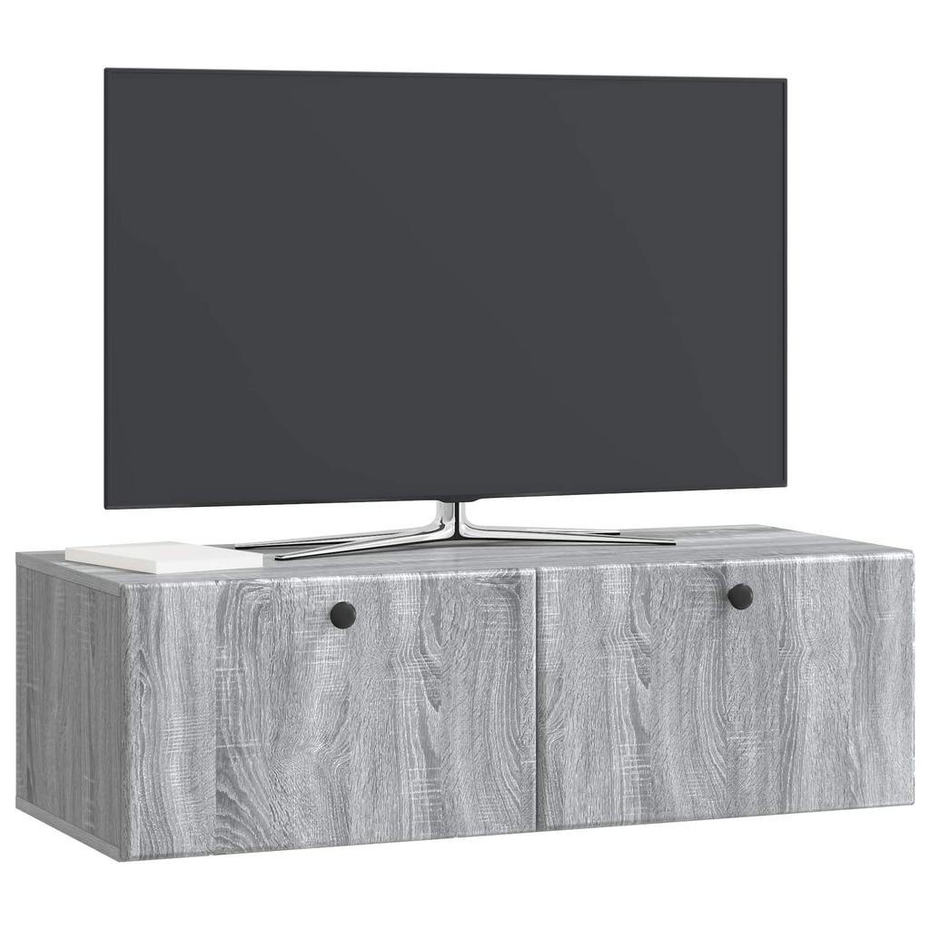 Wall Mounted TV Cabinet 98 x 41 x 30 cm Grey Sonoma