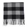 Men Scarf Plaid Pattern Tassel Trim Long Style Wrap Imitation Cashmere Thermal Insulation Scarf Daily Wear