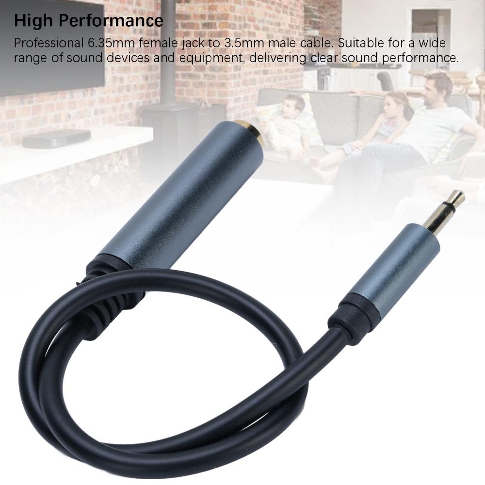 Plug and Play 6.35mm Female Jack to 3.5mm Male Sound Cable Headphone Extension Cord for Pianos