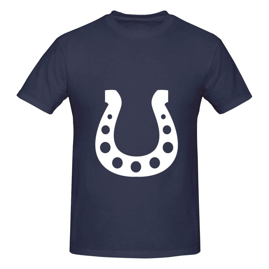 White Lucky Horseshoe Soft And Glutinous Tshirt Sporty Trendy Bright Colors Shirt