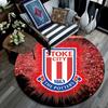 Stoke City FC Printed Round Rug, Non Slip Washable Circular Carpet For Living Room Bedroom Playroom, Sports Fan Decor, Holiday Birthday Gift