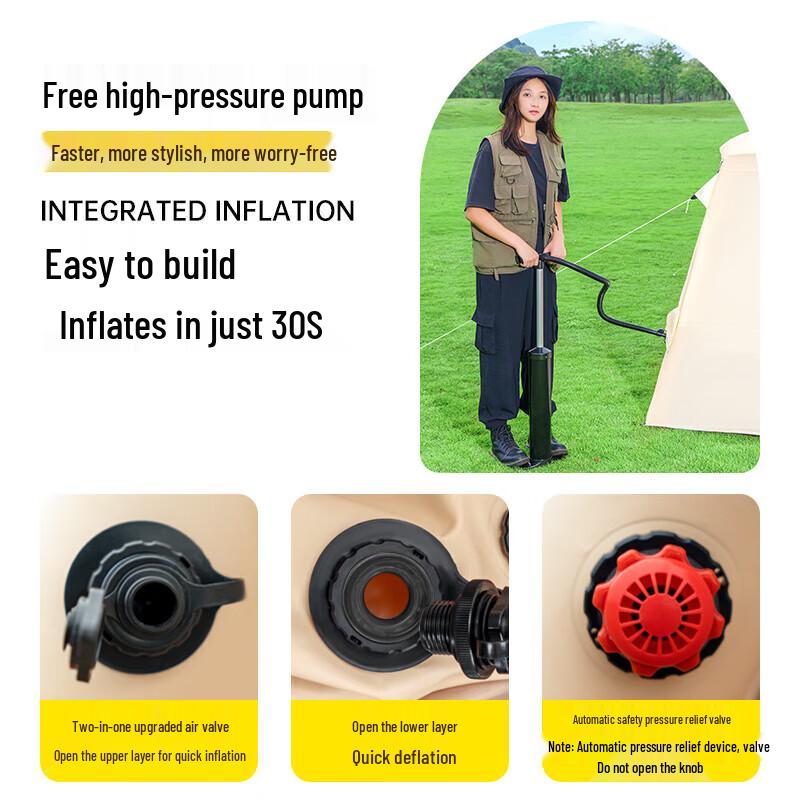 Outdoor Inflatable Camping Tent with Canopy 5.7 sqm