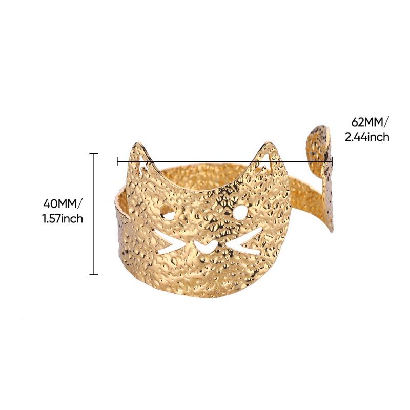 New Stainless Steel Simple Wide Version Open Bracelet Street Hip Hop Exaggerated Gold-plated Bracelet