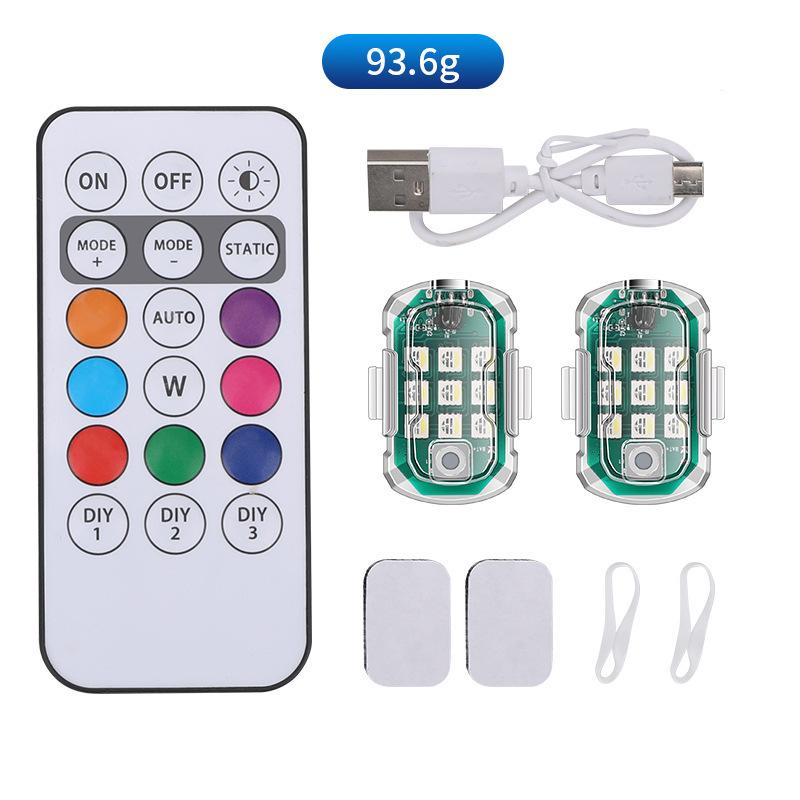 1Pcs Wireless Remote Led Strobe Decorative Light Rgb Colorful Vibration Sensing Warning Signal Light For Motorcycle Car
