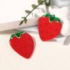 Summer new cool fruit drip oil alloy big strawberry sweet pastoral stud earrings, creative and fashionable