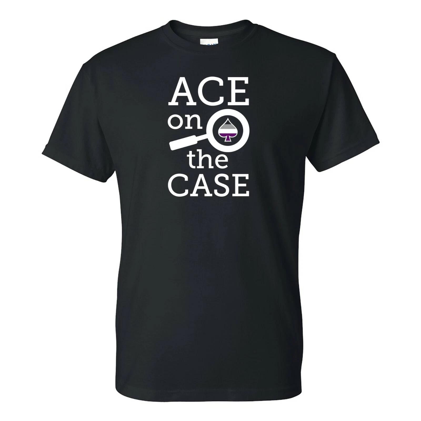 

Ace On The Case - Asexual Pride Flag LGBTQIA Pun Humor Funny T Shirt - Black XL