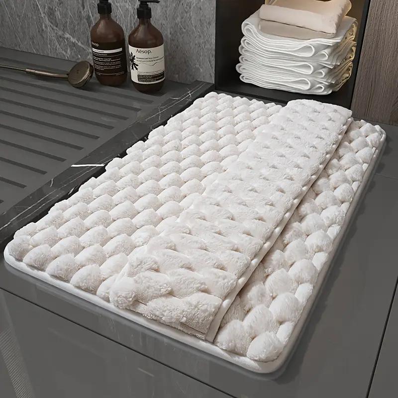 Memory Foam Bath Mat, Soft Long Hair Non-Slip Bathroom Rug, Machine Washable, Absorbent, Indoor/Outdoor Use