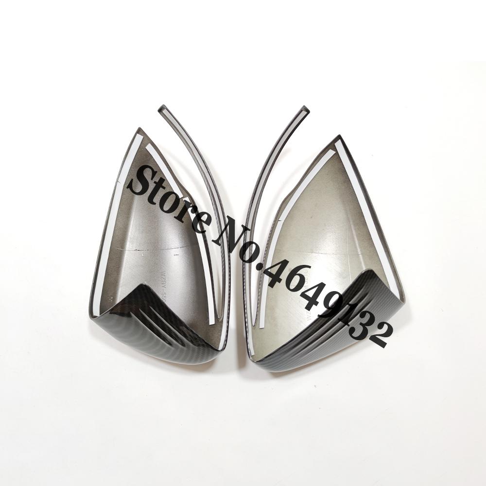 ABS Chrome/Carbon For Mercedes Benz B C E S GLB GLC Class W205 W213 Car Side Door Rearview Turning Mirror Rain Eyebrow 2pcs
