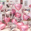 Romantic Love Balloon Pack – Red Silver Heart Foil Balloons for Valentine's Day & Proposal Decor