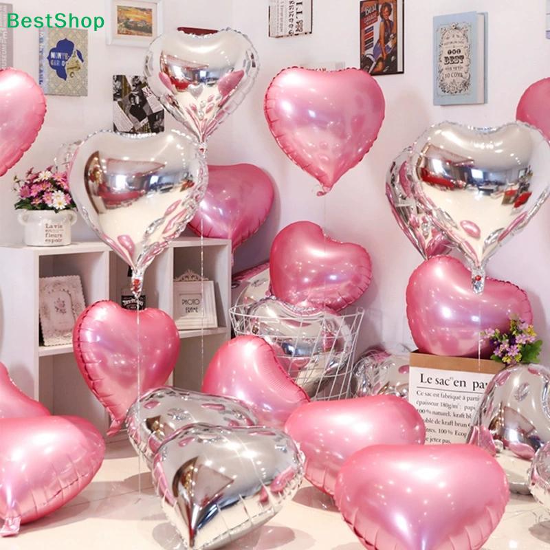 Romantic Love Balloon Pack – Red Silver Heart Foil Balloons for Valentine's Day & Proposal Decor