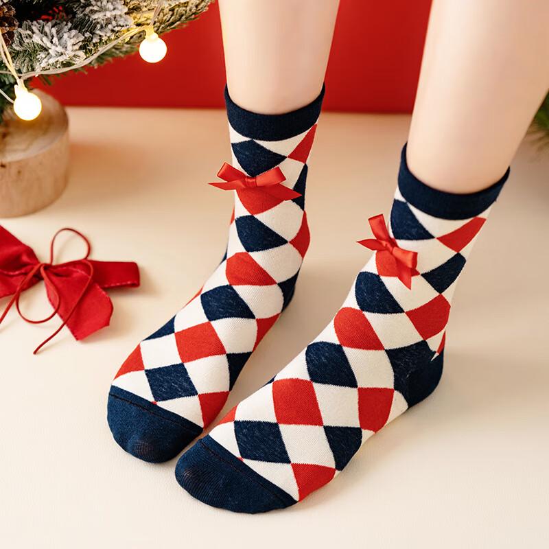 Anvelo Cartoon Christmas Cotton Socks - 4 Pairs Gift Set
